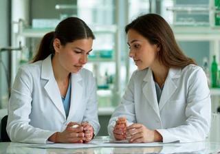 Scientist consulting on cosmetic formula
