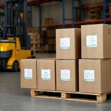 Boxed cosmetic products ready for delivery